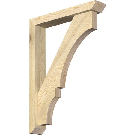 Ekena Millwork Balboa Slat Rough Sawn Bracket w/ Offset Brace, Douglas Fir, 4"W x 22"D x 30"H BKT0402X22X30BOA06RDF